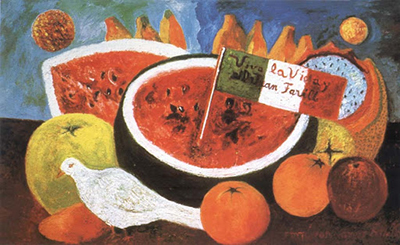 Still Life with Long Live Life Frida Kahlo